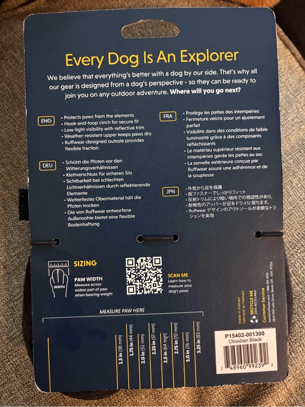 Ruffwear Summit Trex Dog Boots Size 3.0 Set of 4 Hiking Paw Protectors